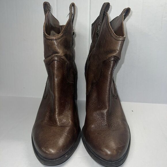 Jessica Simpson Women's Cavett Brown Leather Booties Size 7.5 - Picture 2 of 12